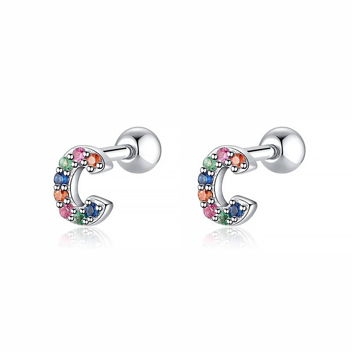 Initial Letter Earrings in Colour