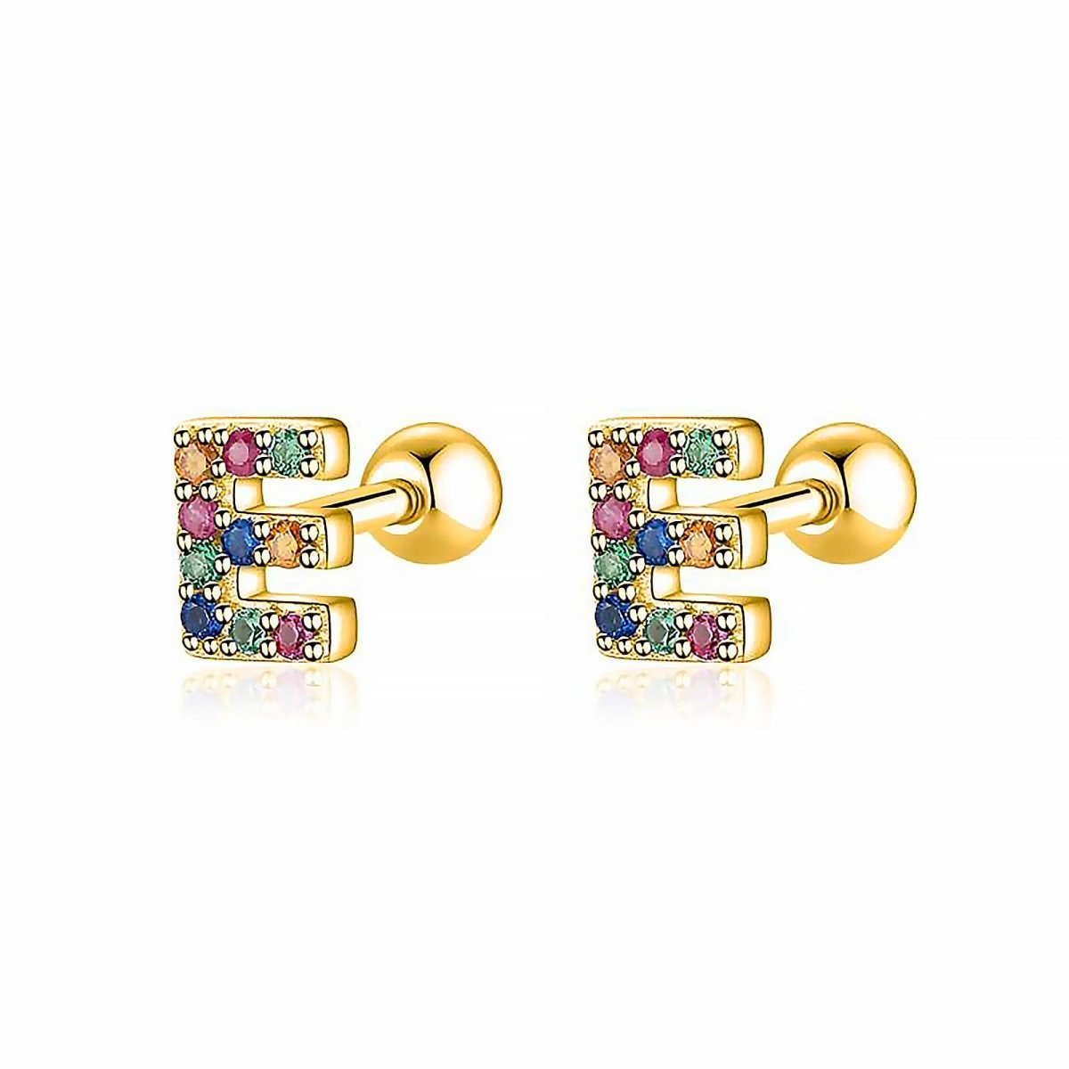 Initial Letter Earrings in Colour