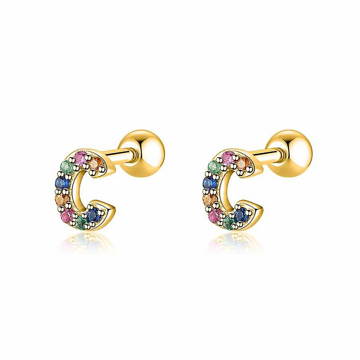 Initial Letter Earrings in Colour