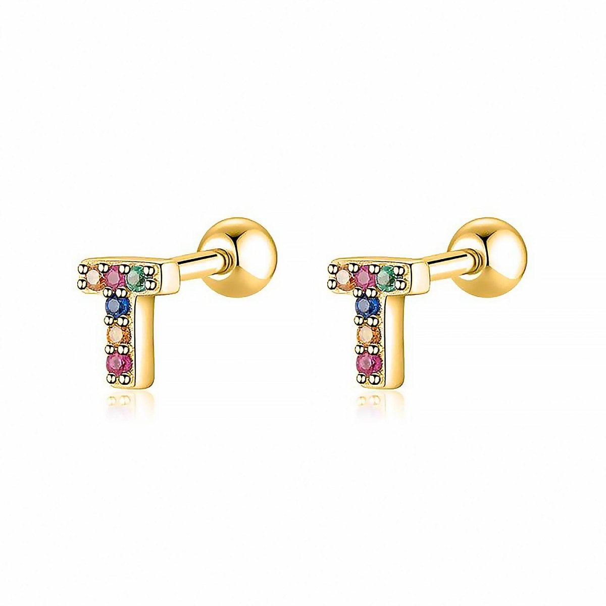 Initial Letter Earrings in Colour