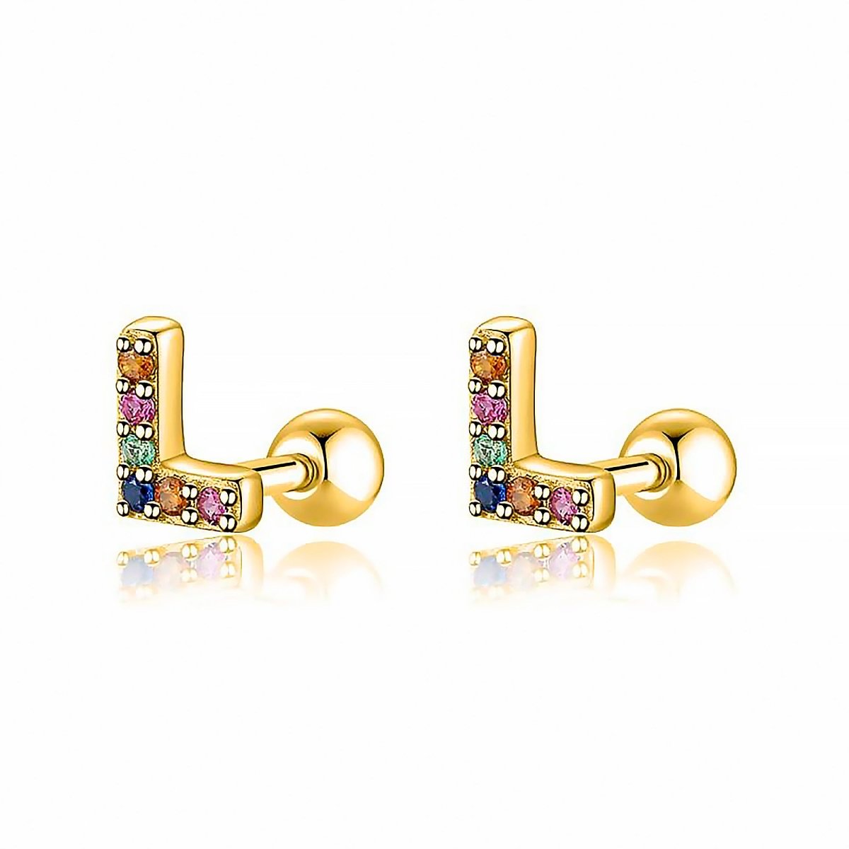 Initial Letter Earrings in Colour