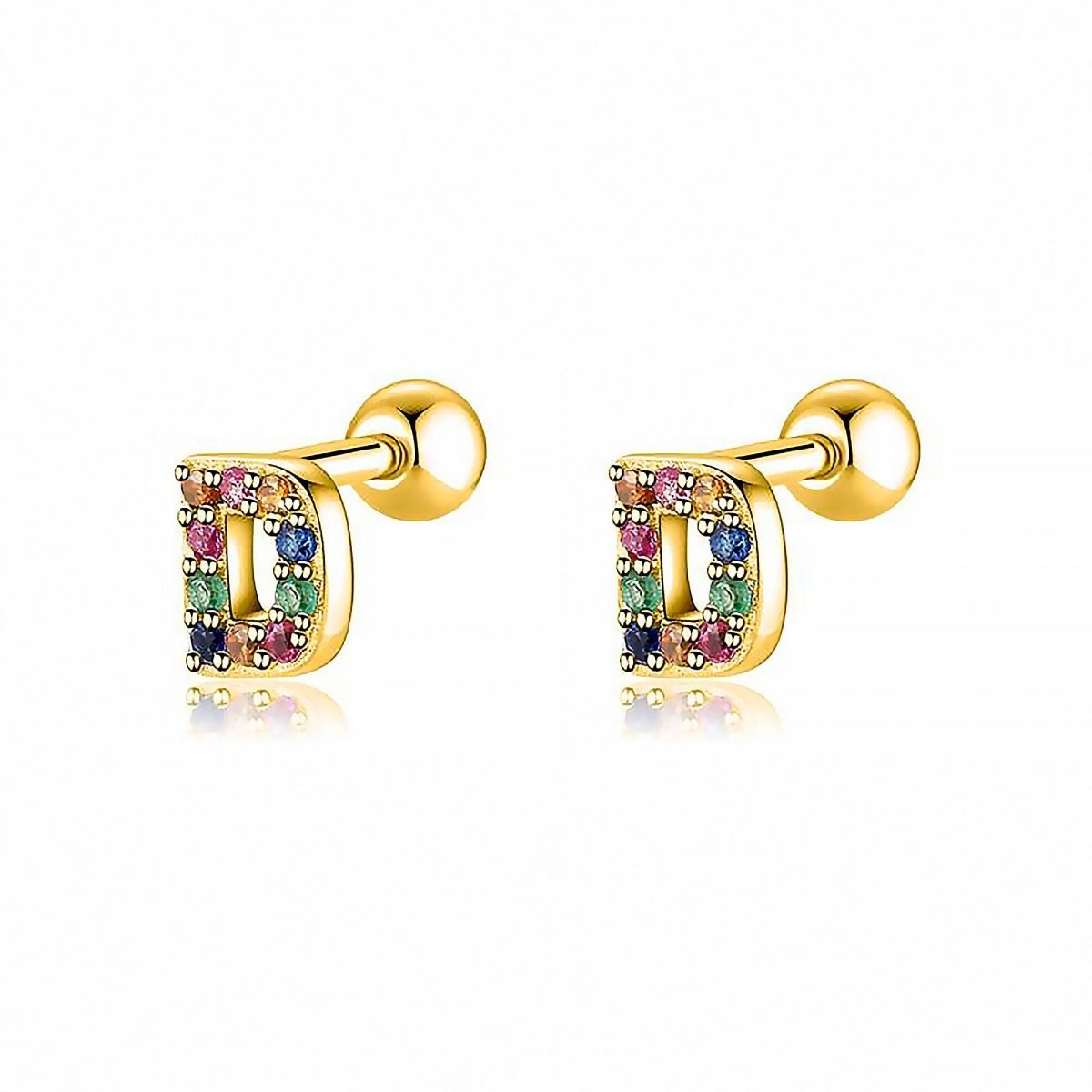 Initial Letter Earrings in Colour