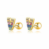 Initial Letter Earrings in Colour