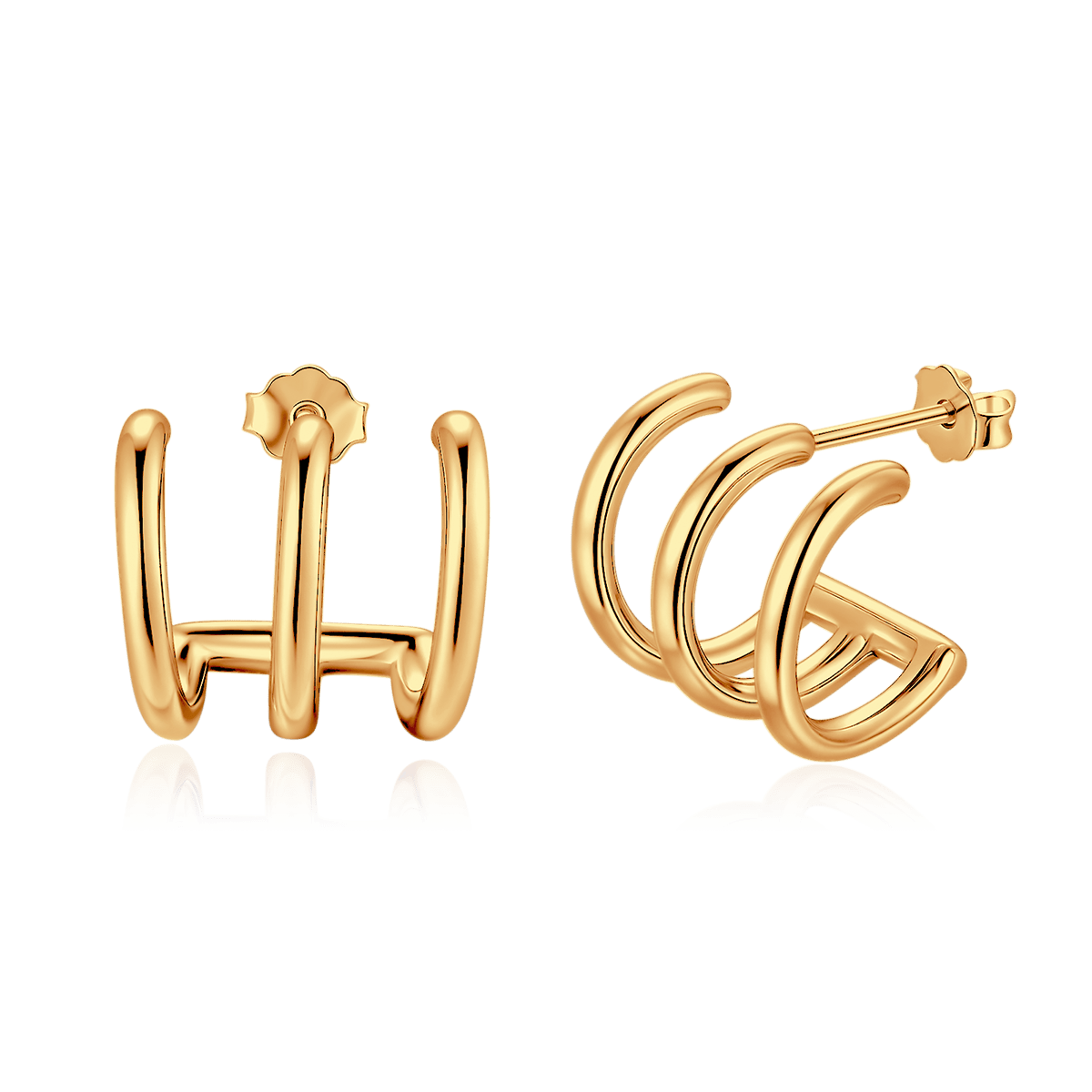 Triple Arch Semi-hoop Earrings