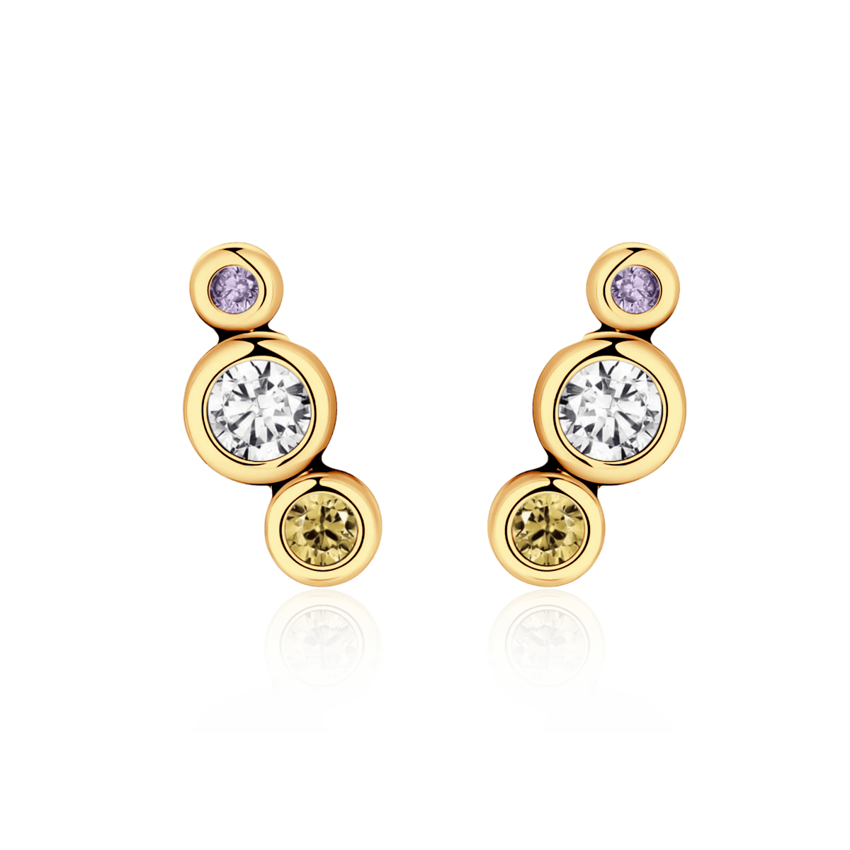 Three Sparkling Earrings
