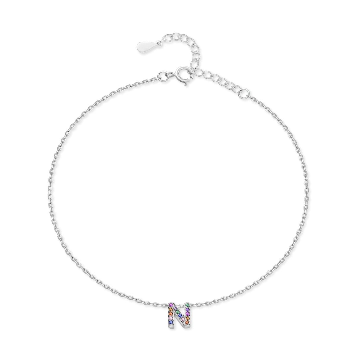 Initial Anklet with Colourful Letters