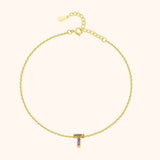 Initial Anklet with Colourful Letters