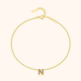 Initial Anklet with Colourful Letters