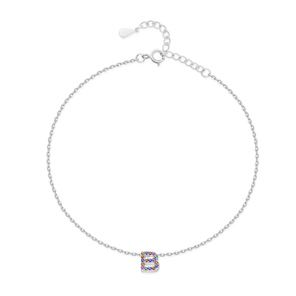 Initial Anklet with Colourful Letters