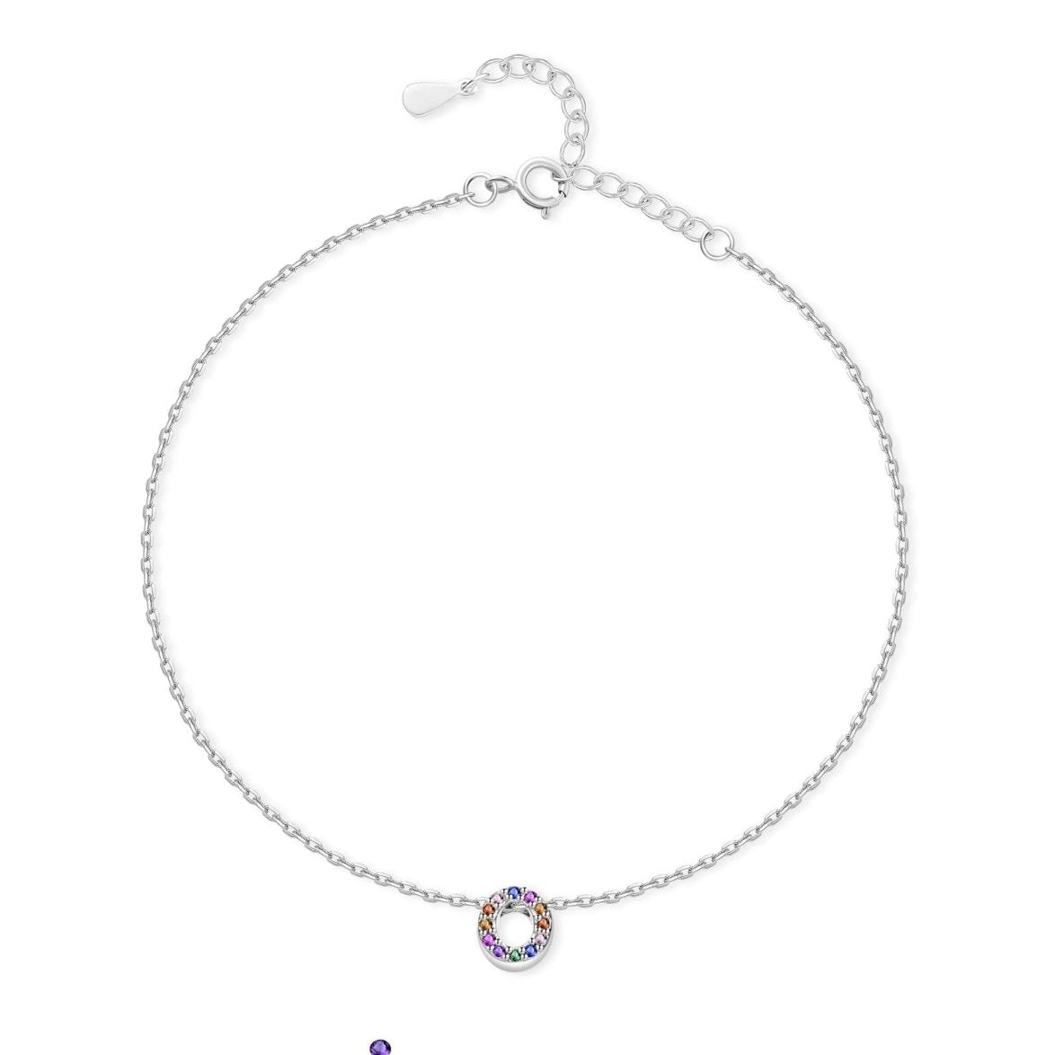 Initial Anklet with Colourful Letters