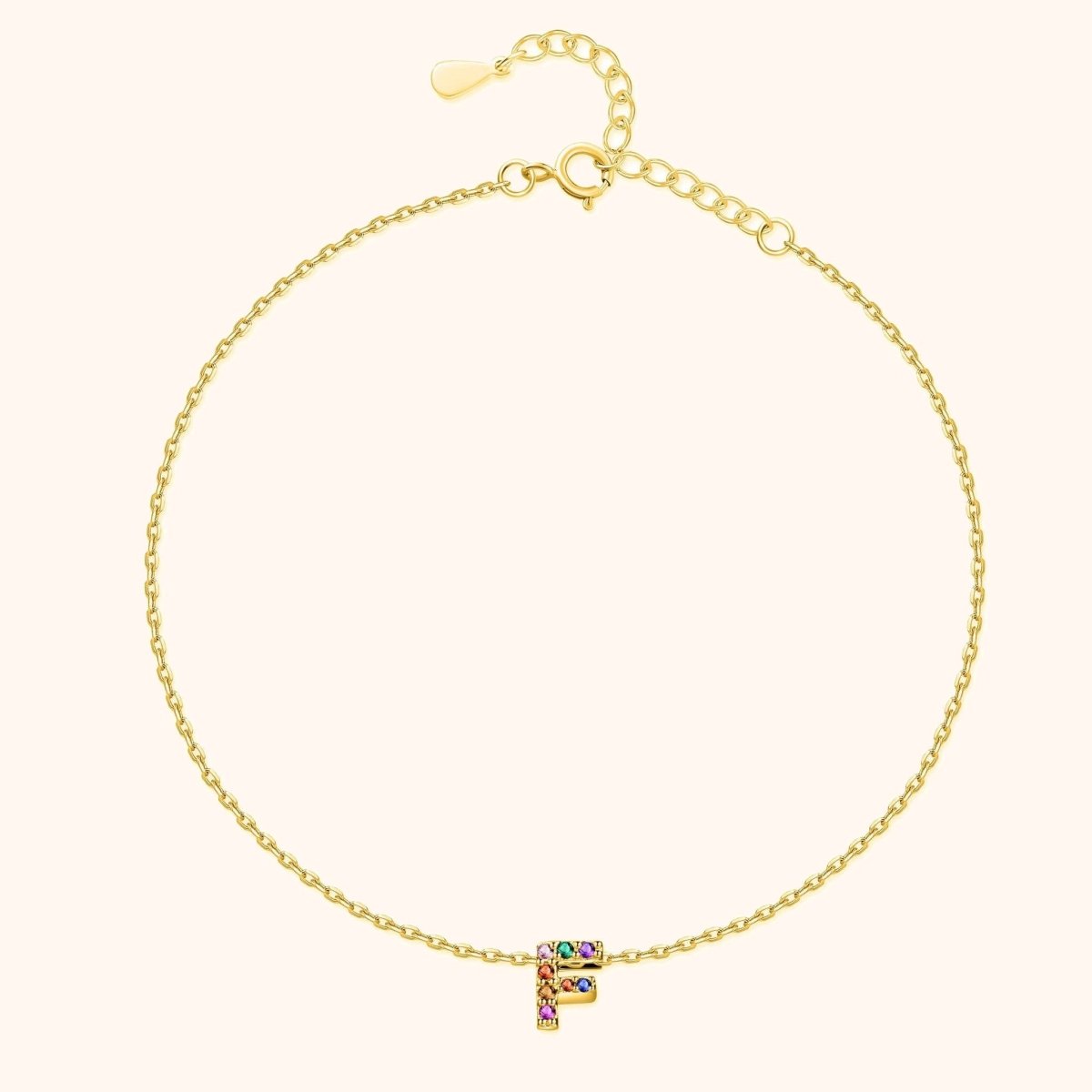 Initial Anklet with Colourful Letters