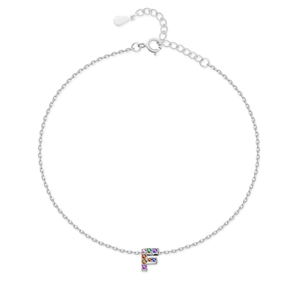 Initial Anklet with Colourful Letters
