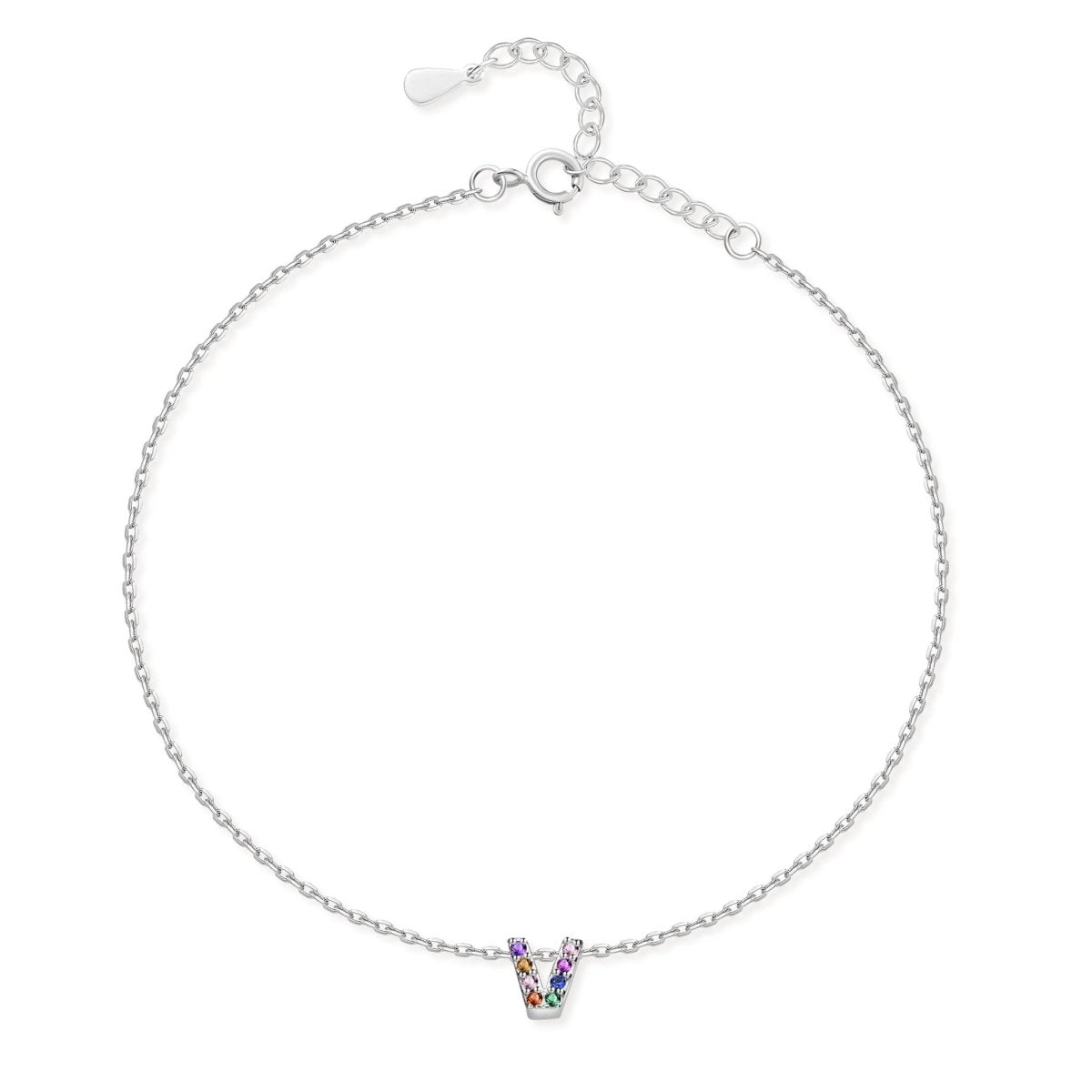 Initial Anklet with Colourful Letters