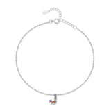 Initial Anklet with Colourful Letters