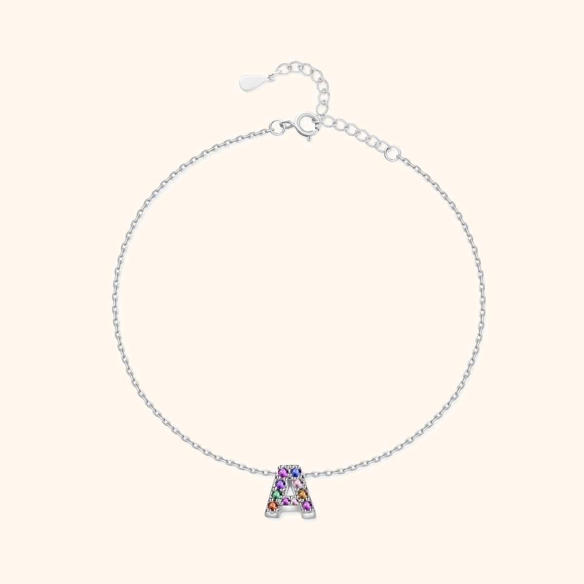 Initial Anklet with Colourful Letters