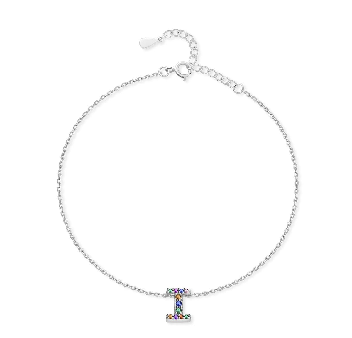 Initial Anklet with Colourful Letters