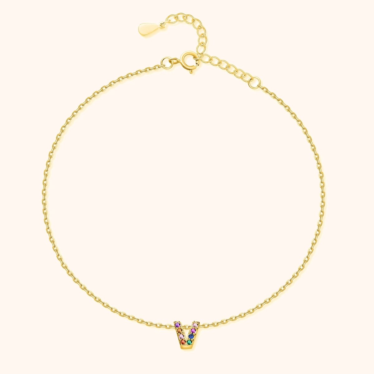 Initial Anklet with Colourful Letters