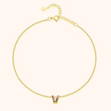 Initial Anklet with Colourful Letters