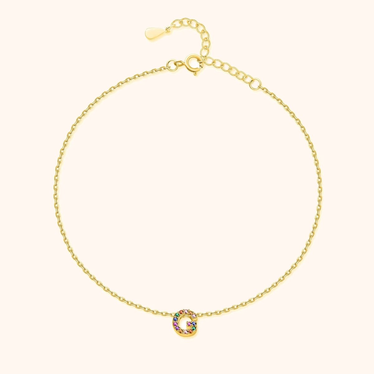 Initial Anklet with Colourful Letters