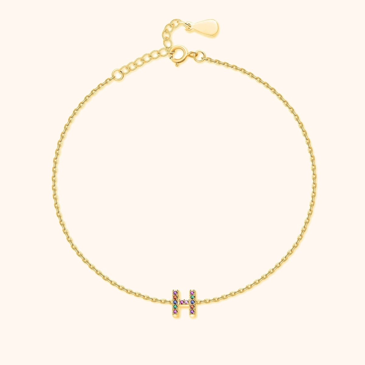 Initial Anklet with Colourful Letters