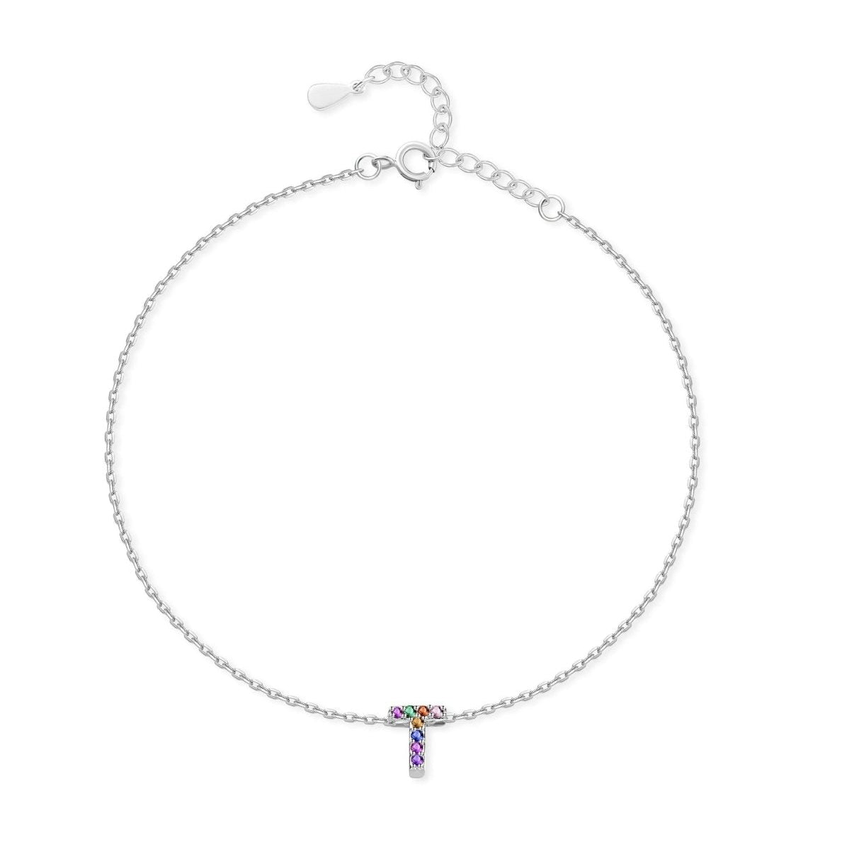 Initial Anklet with Colourful Letters