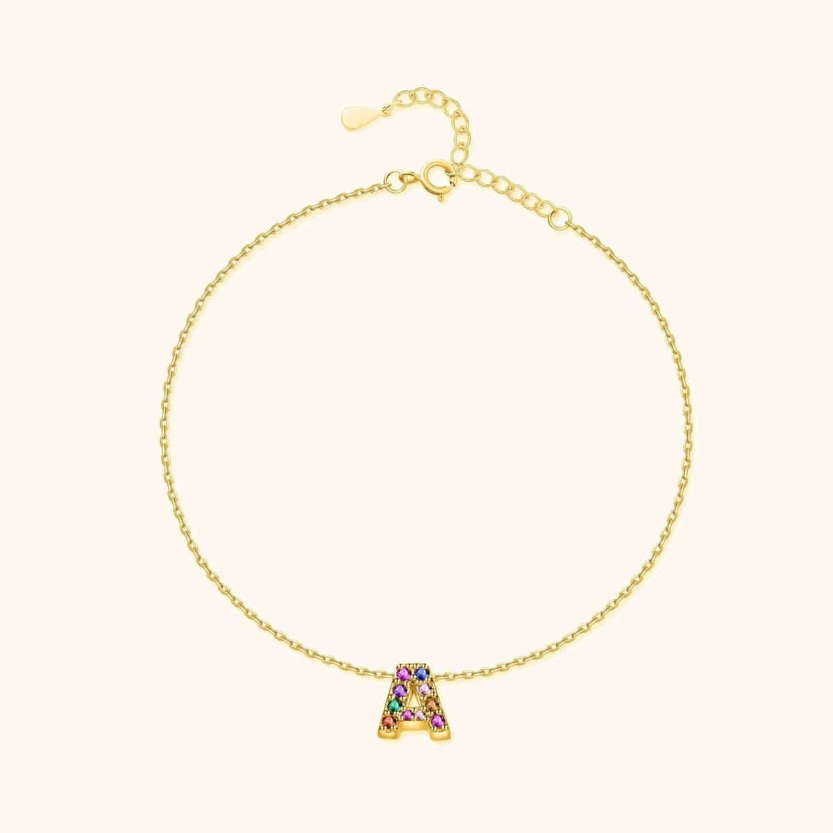 Initial Anklet with Colourful Letters