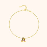 Initial Anklet with Colourful Letters