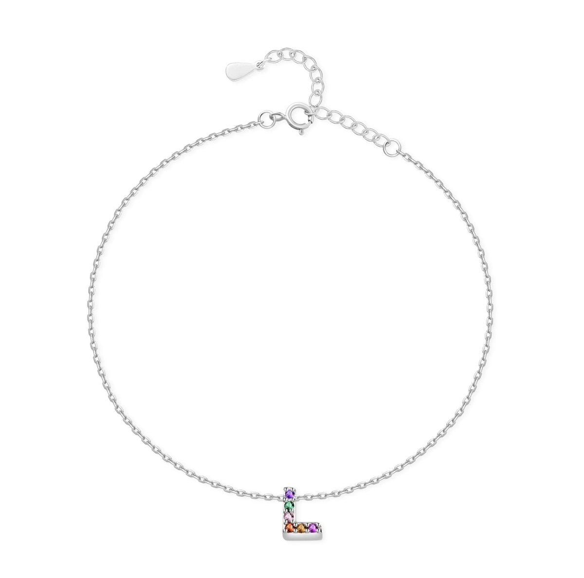 Initial Anklet with Colourful Letters