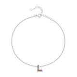 Initial Anklet with Colourful Letters