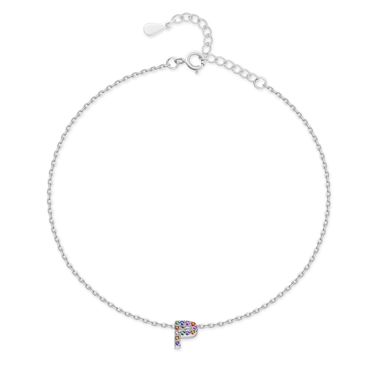 Initial Anklet with Colourful Letters
