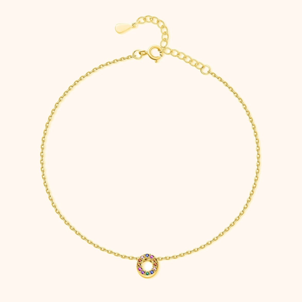 Initial Anklet with Colourful Letters