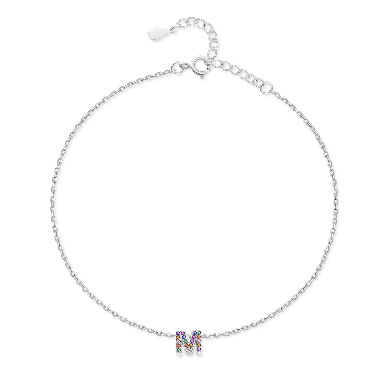 Initial Anklet with Colourful Letters