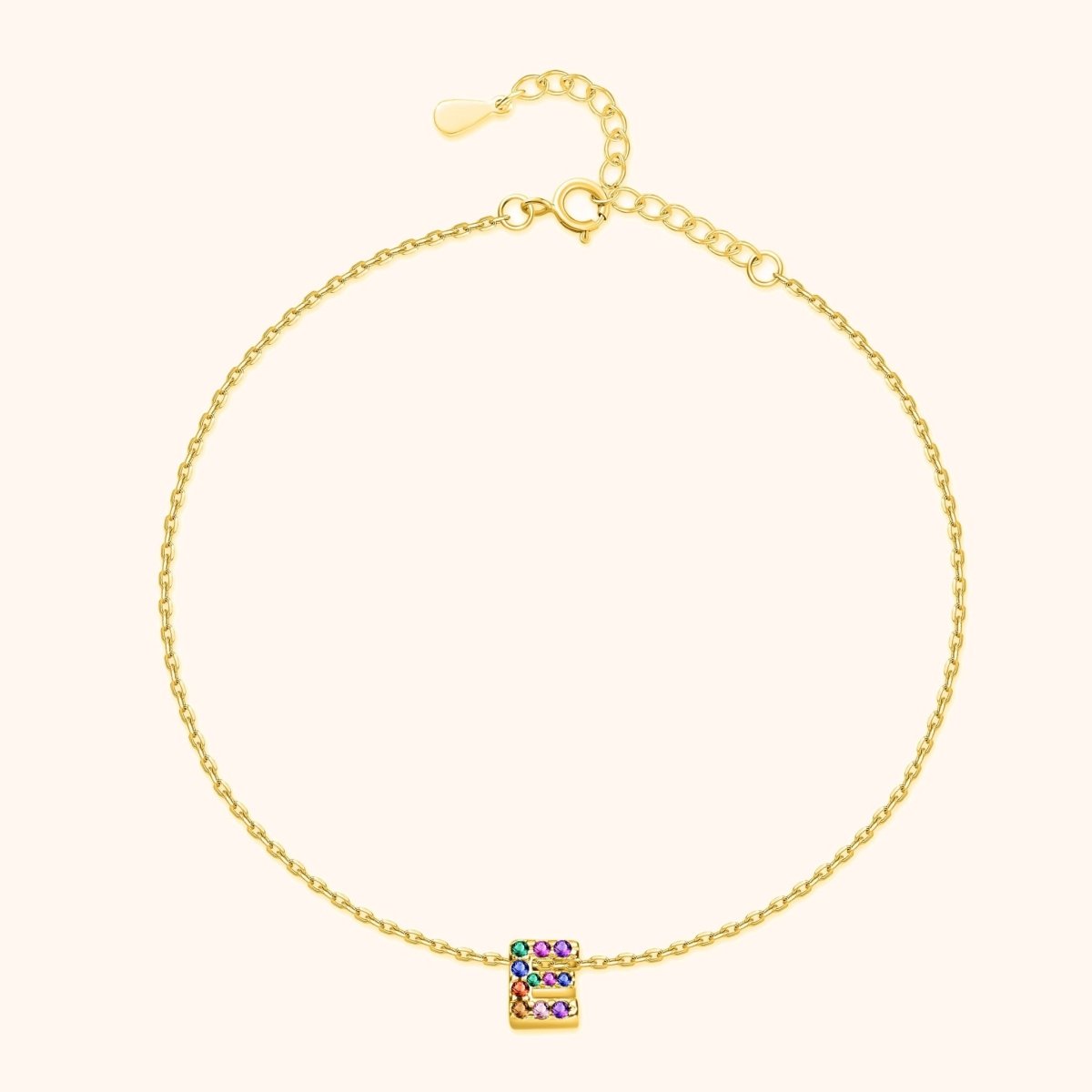 Initial Anklet with Colourful Letters