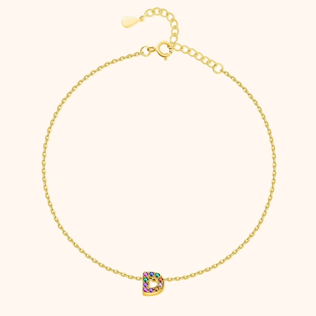 Initial Anklet with Colourful Letters