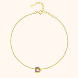 Initial Anklet with Colourful Letters