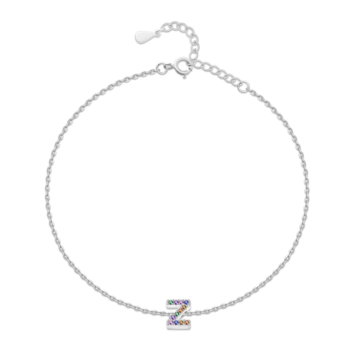 Initial Anklet with Colourful Letters