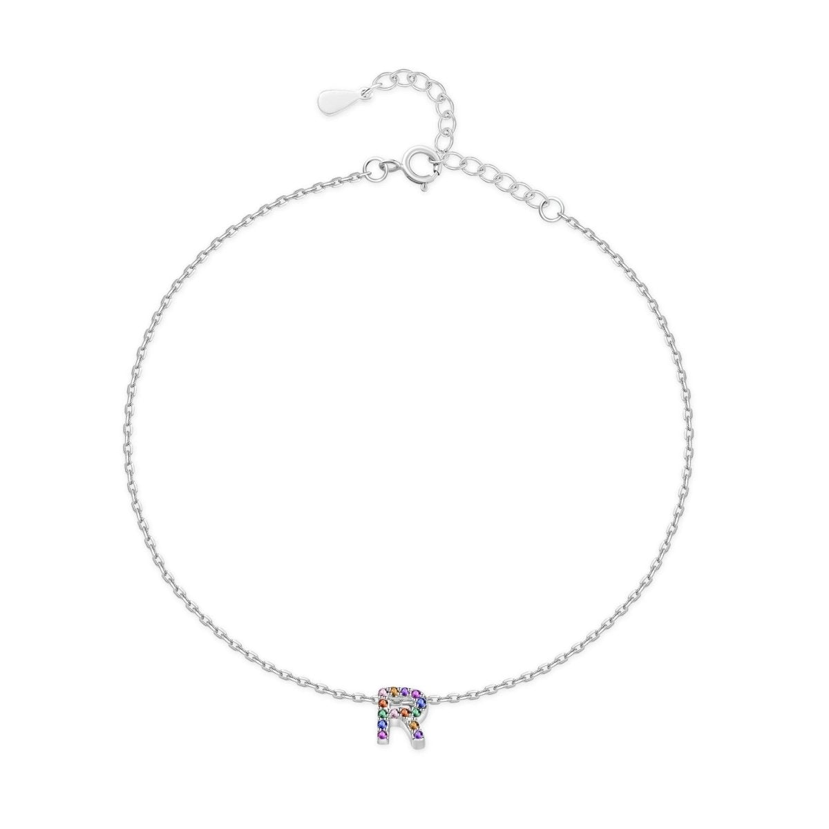 Initial Anklet with Colourful Letters
