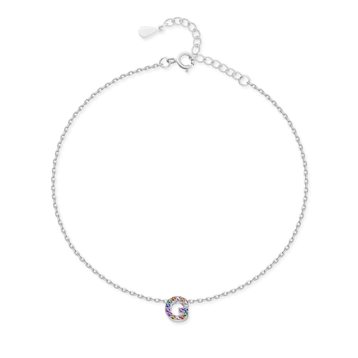 Initial Anklet with Colourful Letters