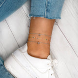 Initial Anklet with Colourful Letters