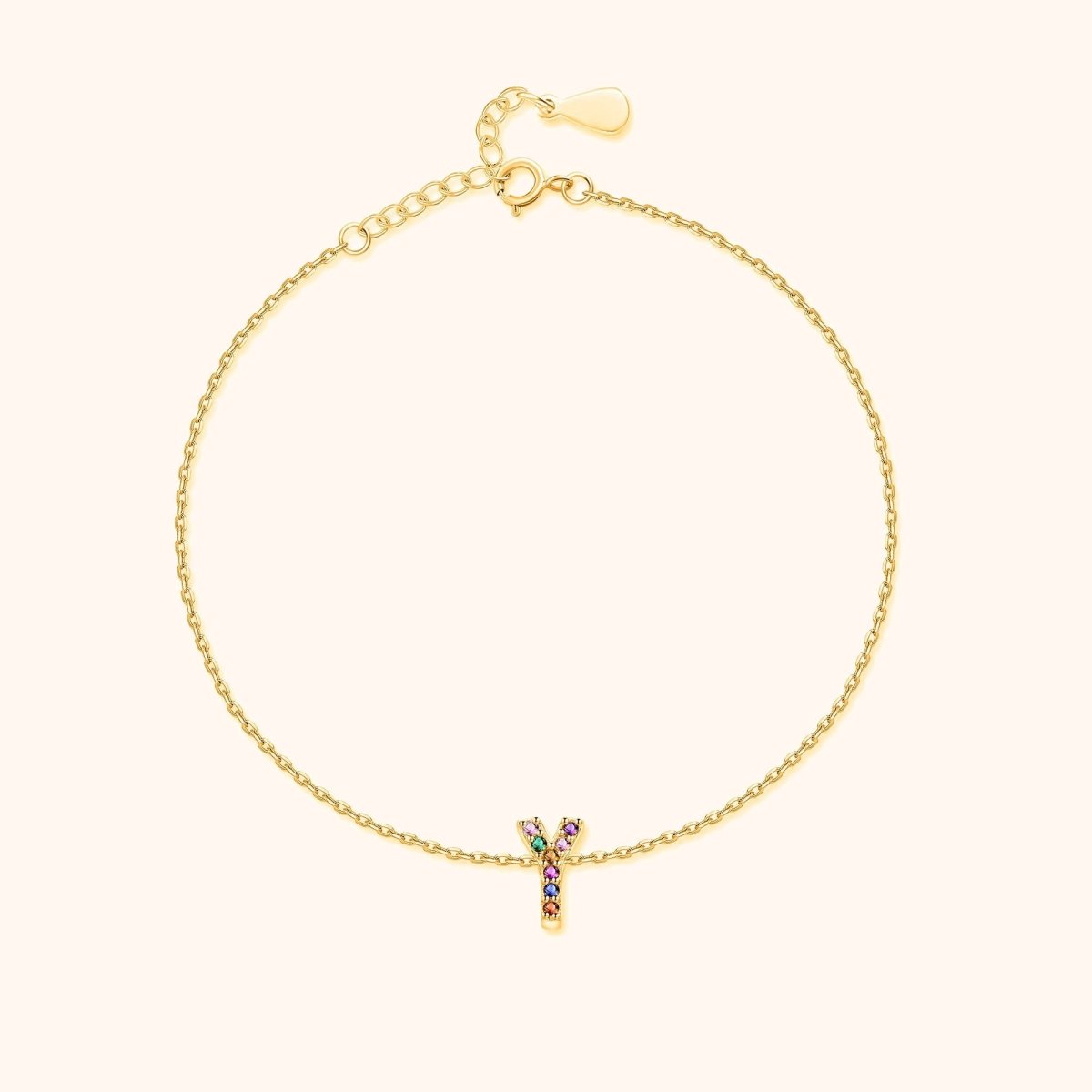 Initial Anklet with Colourful Letters