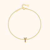 Initial Anklet with Colourful Letters