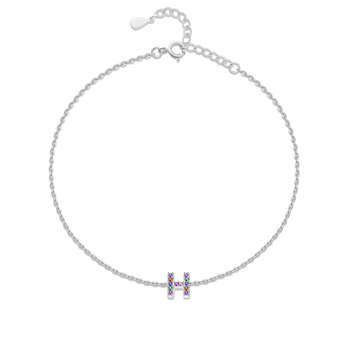 Initial Anklet with Colourful Letters