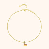 Initial Anklet with Colourful Letters