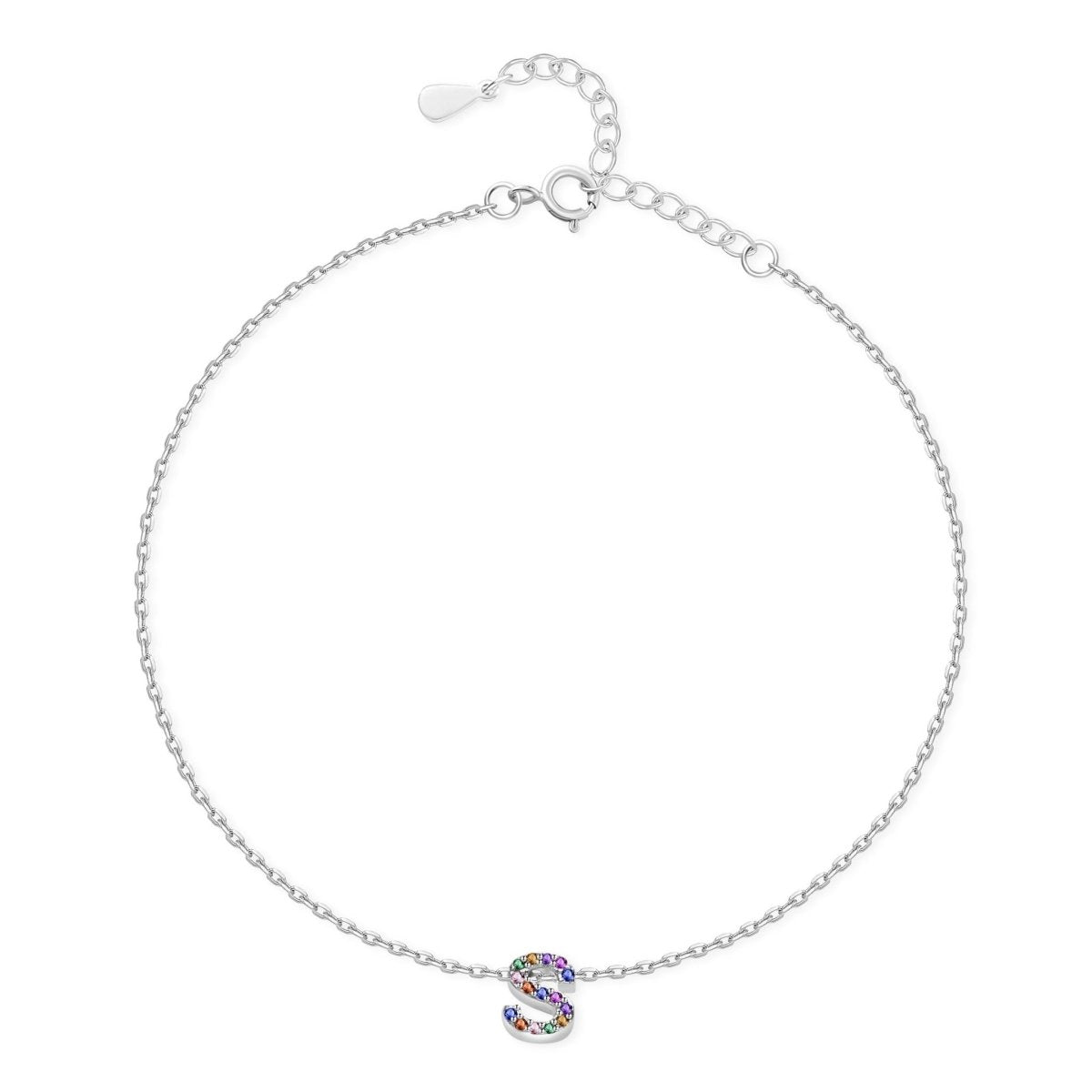 Initial Anklet with Colourful Letters