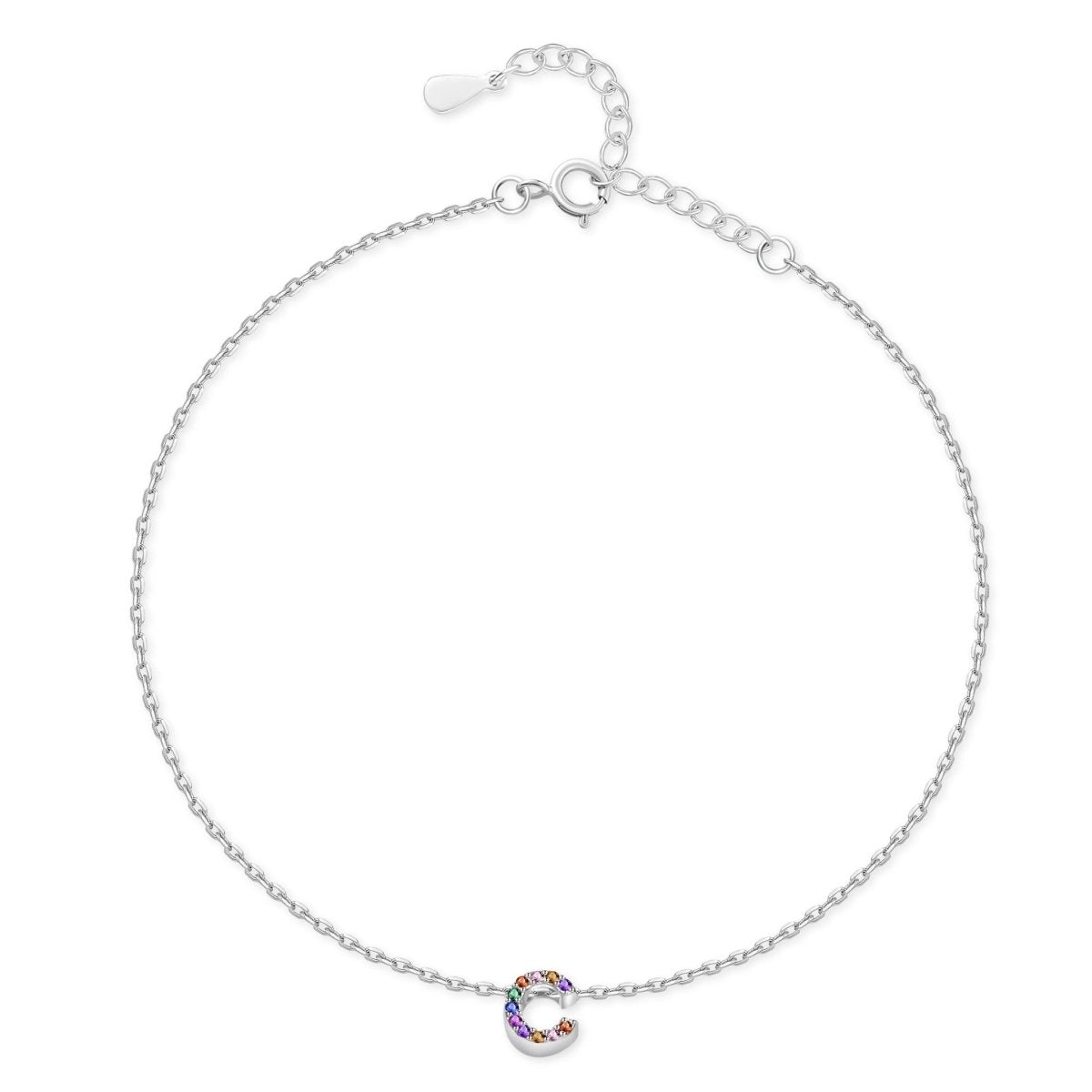 Initial Anklet with Colourful Letters