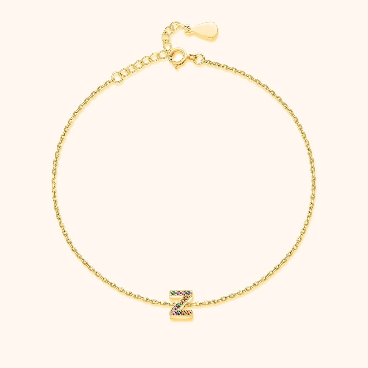 Initial Anklet with Colourful Letters