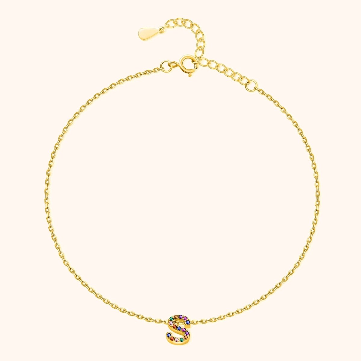 Initial Anklet with Colourful Letters