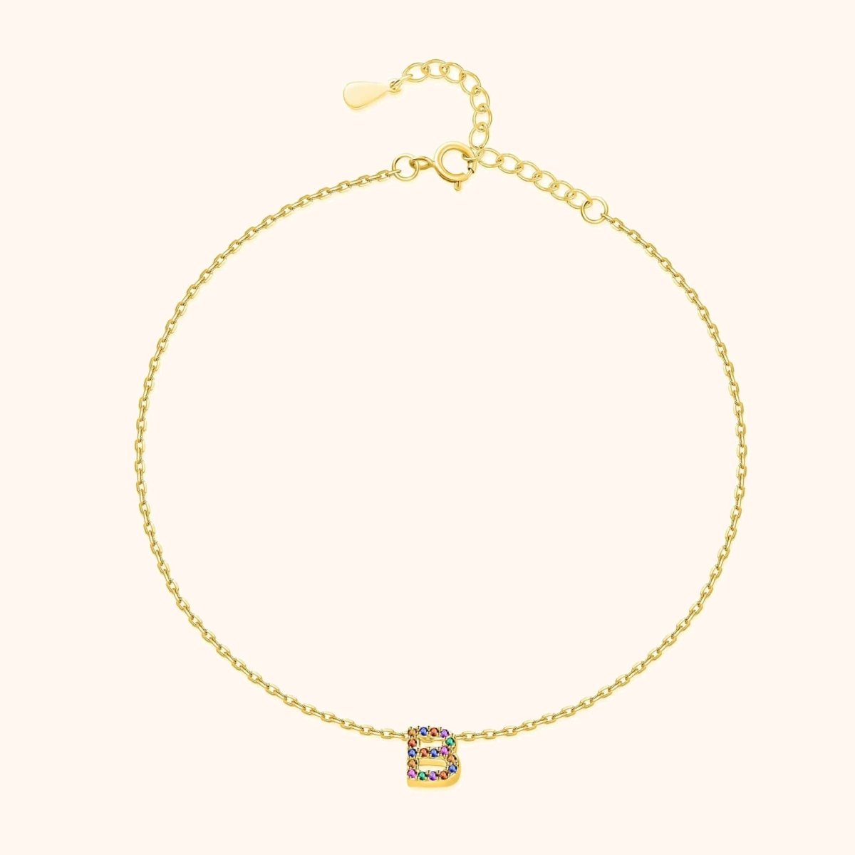 Initial Anklet with Colourful Letters