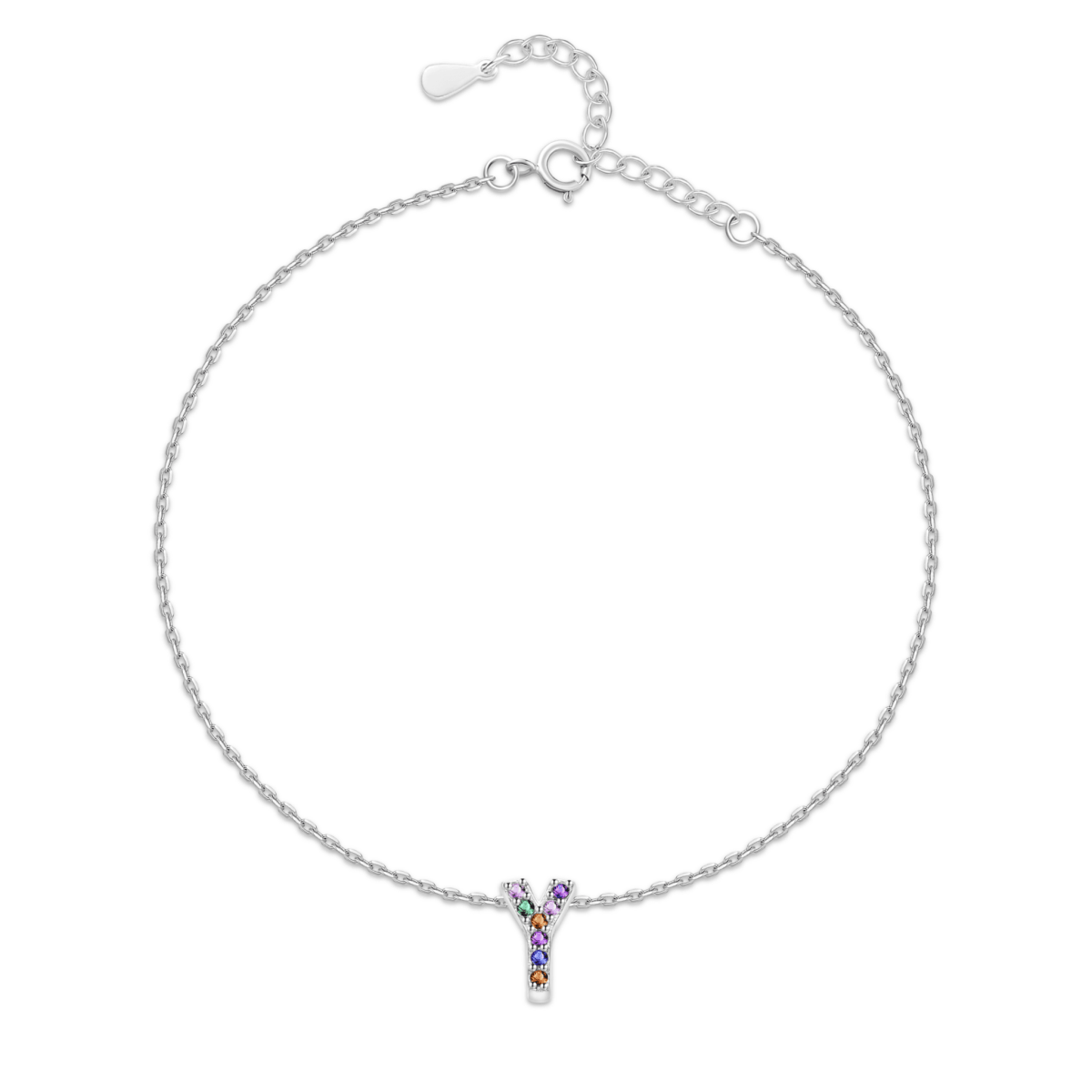 Initial Anklet with Colourful Letters
