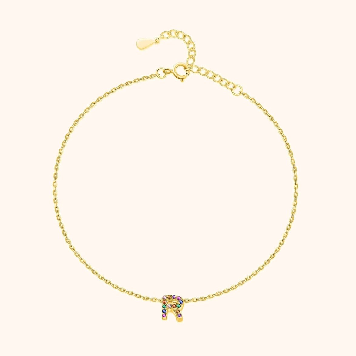 Initial Anklet with Colourful Letters